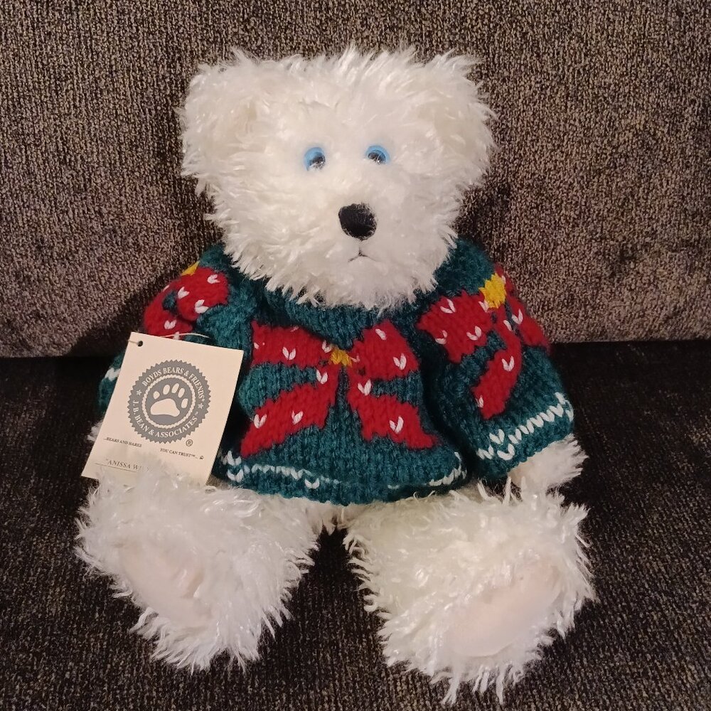 Boyds Bears Style #912650 - Anissa Whittebear (w/Handknit Christmas Sweater)